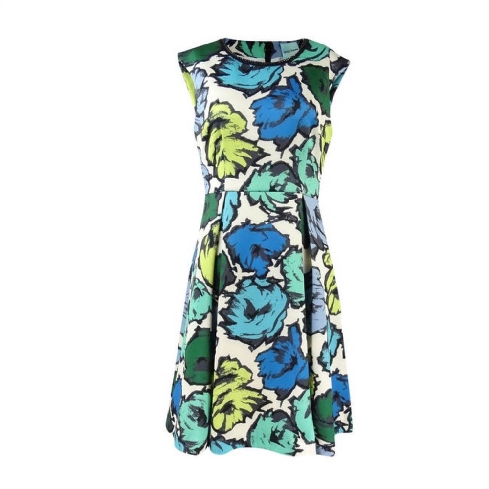 Plenty Dresses Embellished Neck Floral Dress